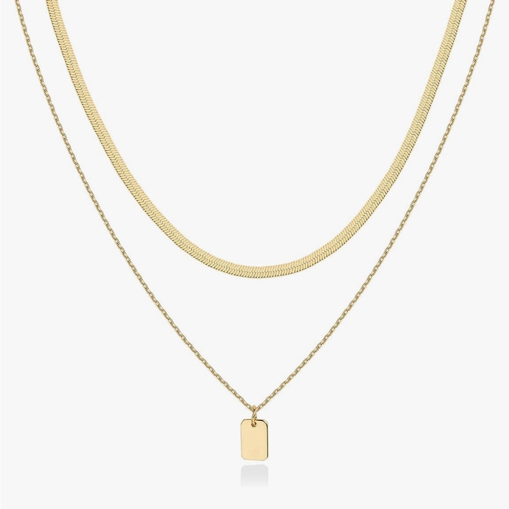 Gold Layered Snake Minimalist Necklace